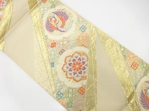 切りばめ風　華文に鳳凰模様織り出し袋帯